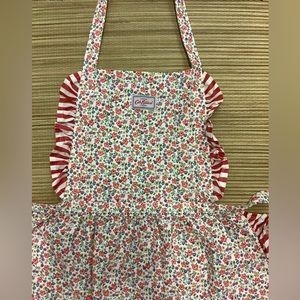 Cath Kidston Flower Print Frill Apron Ruffled Trim Retro Cotton
